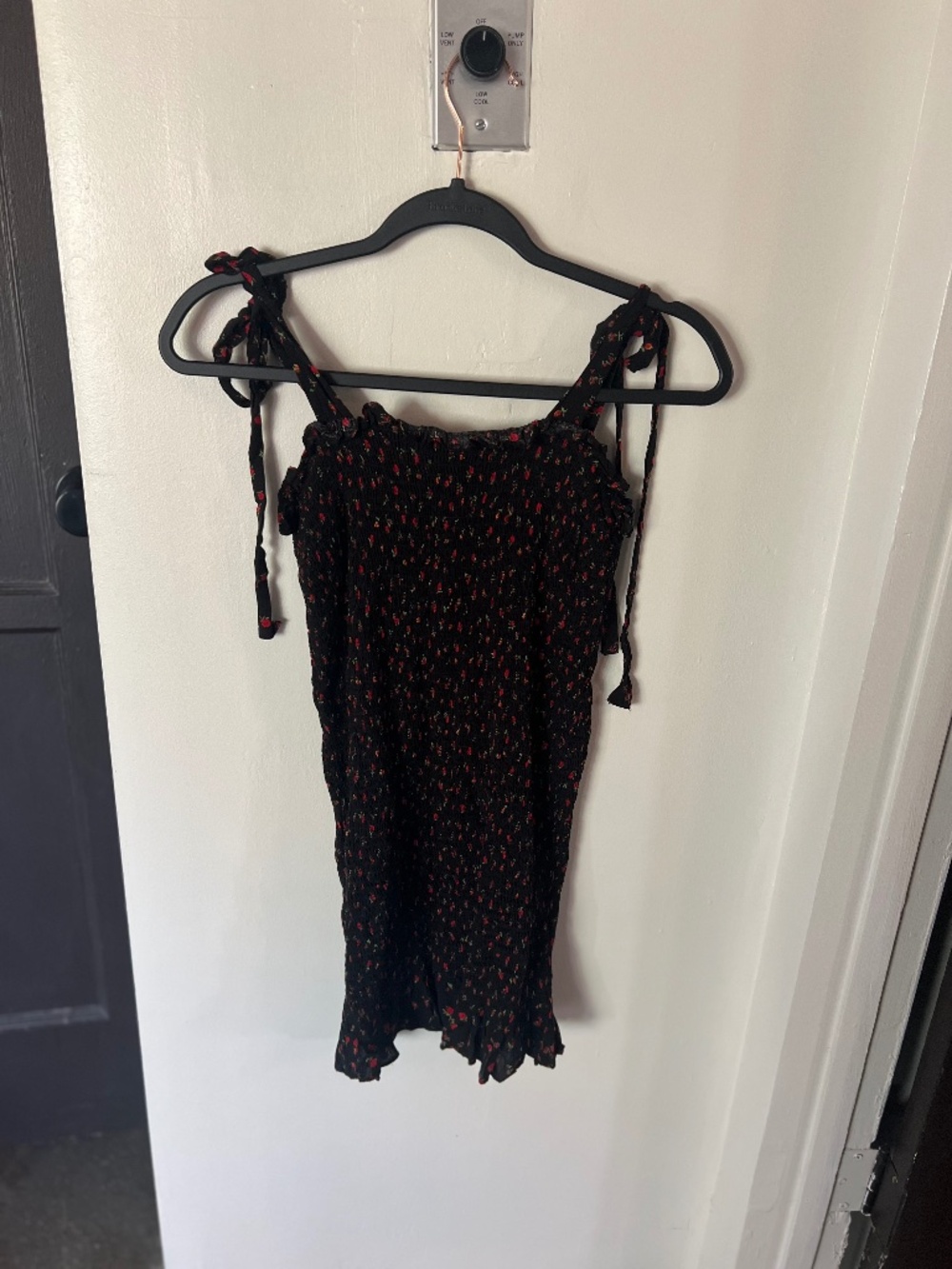 FREE PEOPLE ditsy print ruched dress size S-M